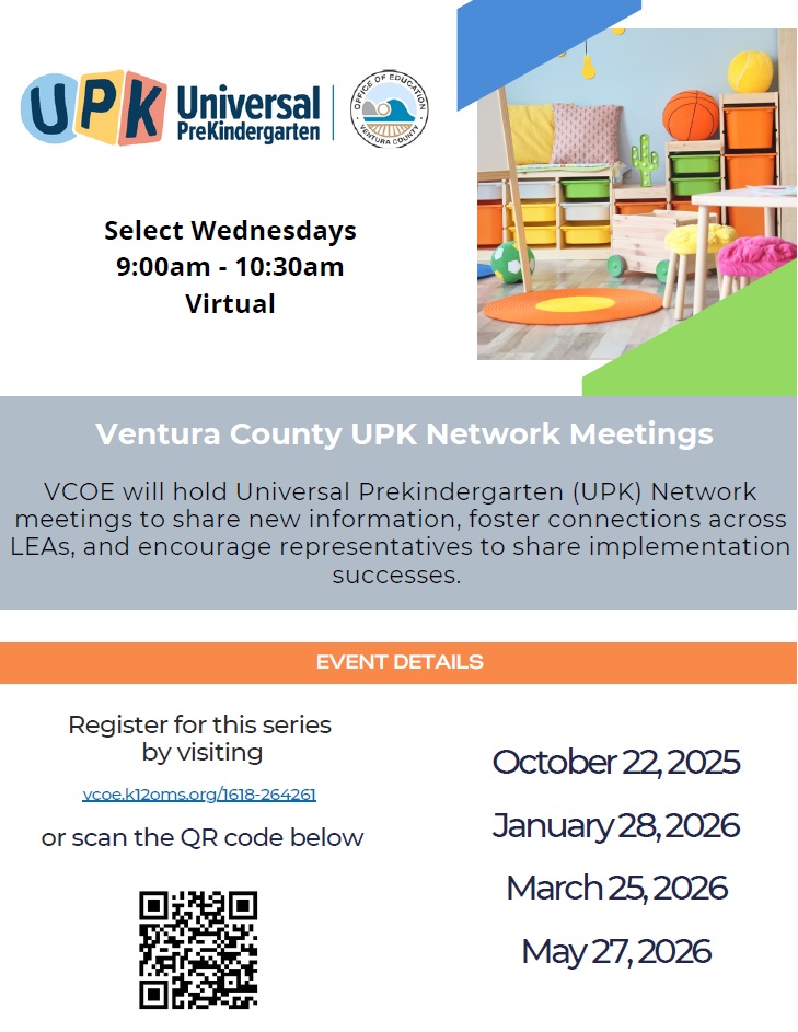 VCOE UPK Network 2025-26 Meeting Dates